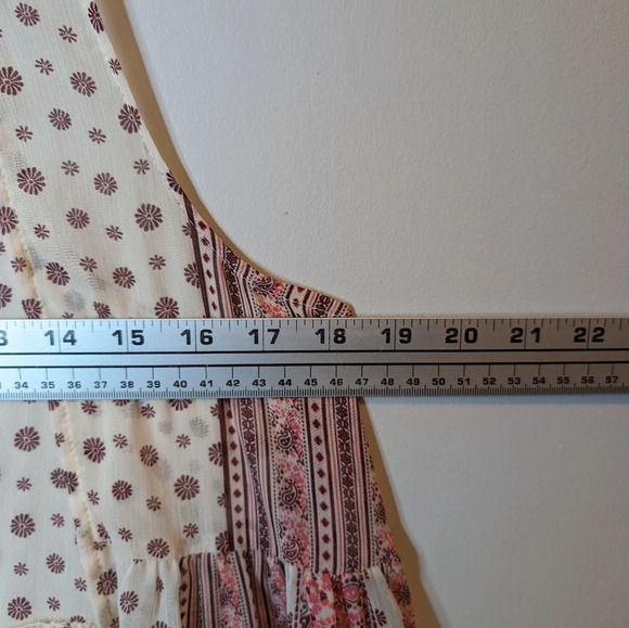 Mudd Pink & Cream Hippie Boho Sheer Duster Sleeveless Cover Up OS / Small Women - Picture 8 of 8